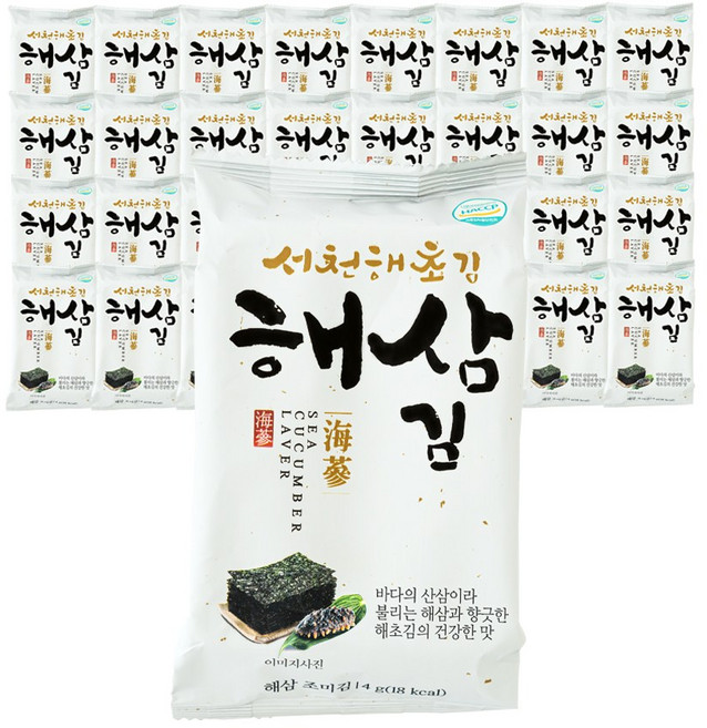 [서천해초김] (본사직영)다사 해삼김 도시락김 : 4g 32개