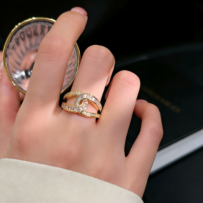 Lunire 18K 여성 반지 고급스러운 품격의 여성 선물 추천 다층 후막 금도금 쉽게 변색되지 않음