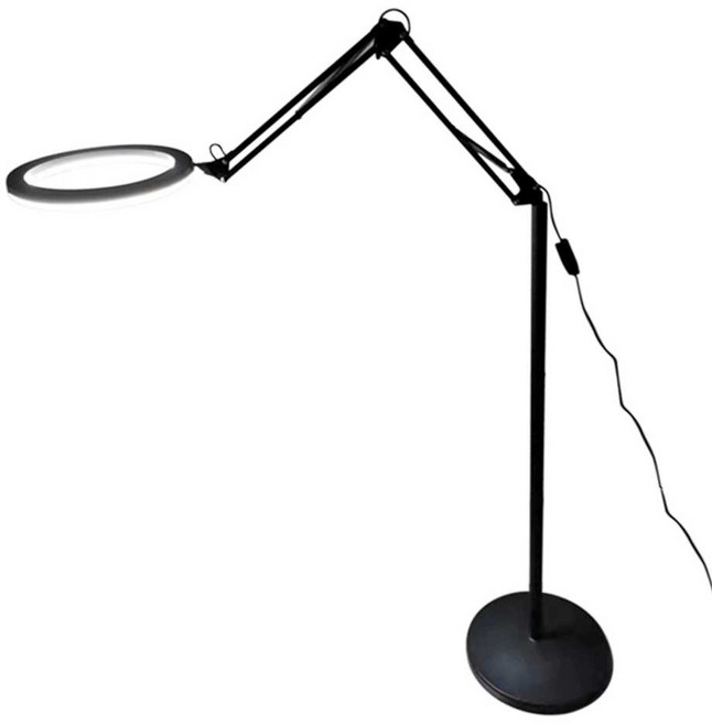 램프 원형 스탠드 조명 LED 무드등 집중 긴팔, 검정색-25와트-밝기조절및색상매칭-휴대폰클립, 1개