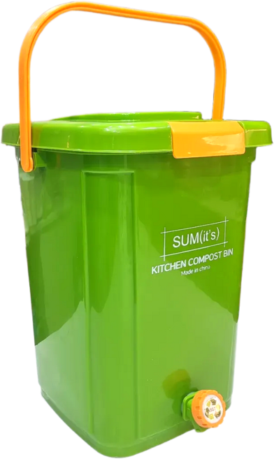 썸잇츠 대용량 음식물 쓰레기통 20L 실리콘패킹 속뚜껑 거름판 업소용 가정용, 1개, 그린