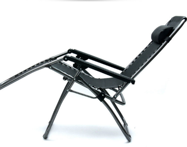 접이식 리클라이너 침대의자 1인용 안락 무중력 수면의자, 블랙, 1개