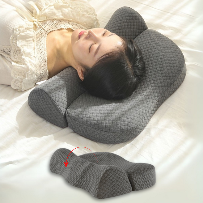 솔디앙 경추베개 목편한 일자목 거북목 목디스크 속커버 배개, grey, 1개