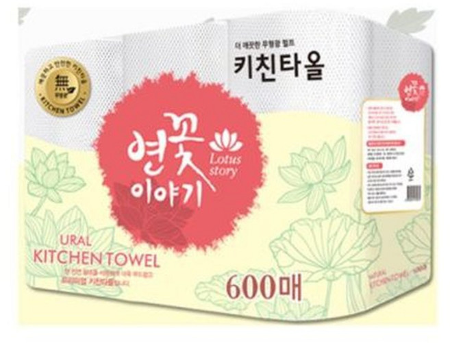 PS 생활용품 화장지 M87 연꽃 주방타월 100매 키친타올 6롤 키친타월 티슈, 6개