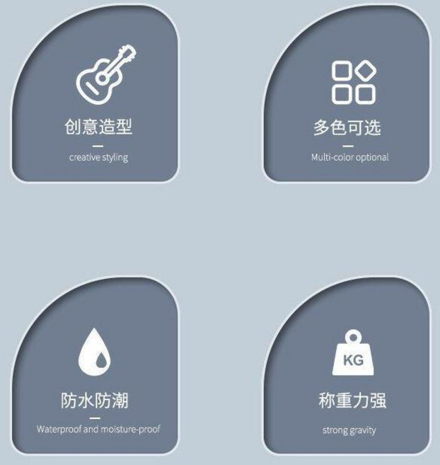 吉他掛鉤 壁掛式 創意復古裝飾掛鉤, 1個, 臥室 衛生間壁掛收納鉤,復古創意吉他 三件套 強粘不怕潮溼