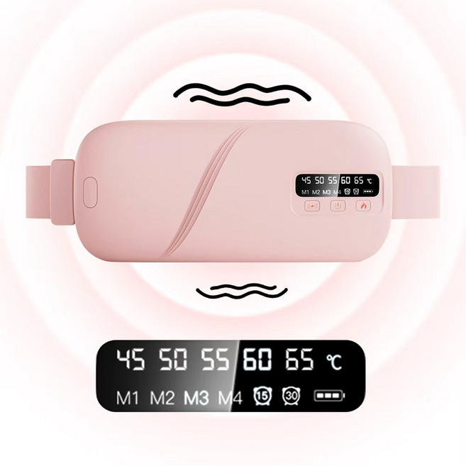 SaeByul 배찜질기 복부 온열찜질기 무선 배 복부 마사지기 5단온열 3단진동 KC안전인증완료, 핑크