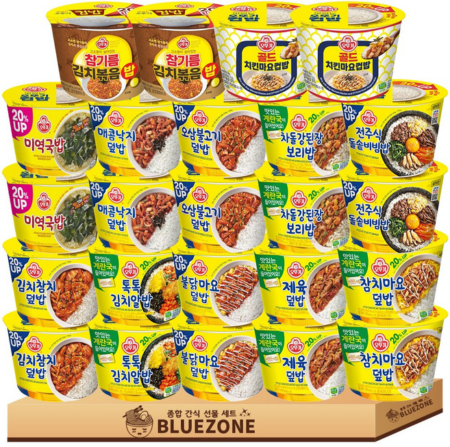 오뚜기 컵밥 20% UP 계란국포함 24입 (김치참치+톡톡+참치마요+불닭마요+전주돌솥+매콤낙지+제육+오삼+쇠고기미역국+참기름김치볶음밥+차돌+치킨마요) x2, 1개