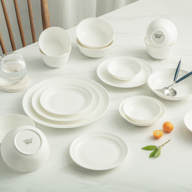 한국도자기 파인 본차이나 어반 4인 기본 식기세트 18p (공기 대접 찬기 접시), 단품