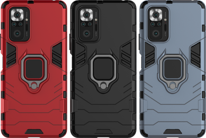 샤오미 홍미노트10프로 아이언 수트 스마트링 스탠드 아머 케이스