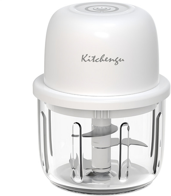 키친구 미니 글라스 무선 전동다지기 300ml, 혼합색상, 1개