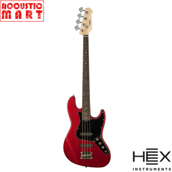 헥스 베이스 기타 B100R G/RR 입문용 재즈베이스 루비 레드 유광 색상