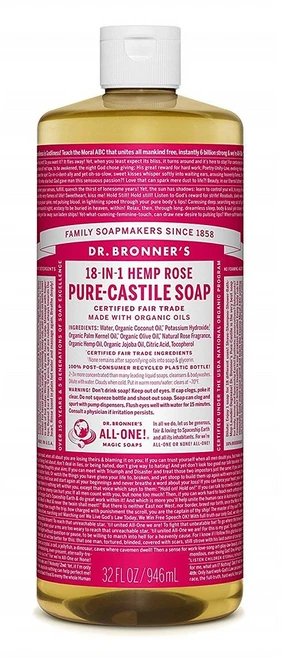 Dr. Bronners 닥터브로너스 유기농 로즈 퓨어 카스티야 액체 비누 946ml, 1개 - 쿠팡
