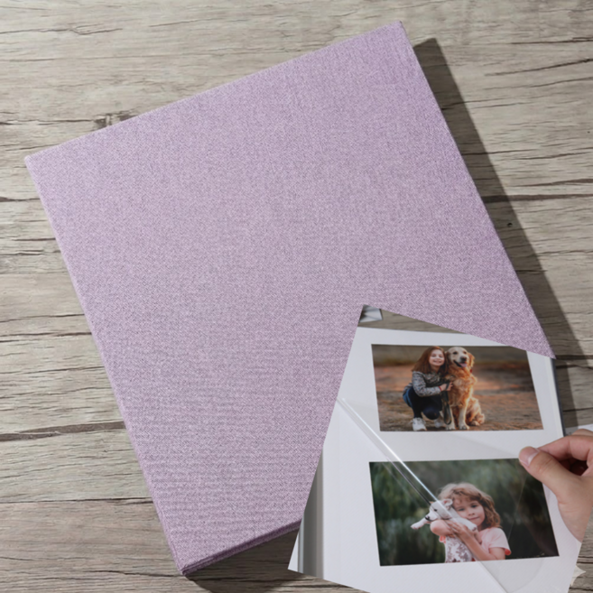 미리모아 초음파 네컷 대용량 접착식 앨범, 120매, 연보라