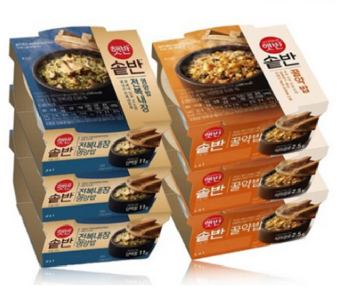 햇반 솥반 전복내장 영양밥 200gx3개입+꿀약밥 210gx3개입