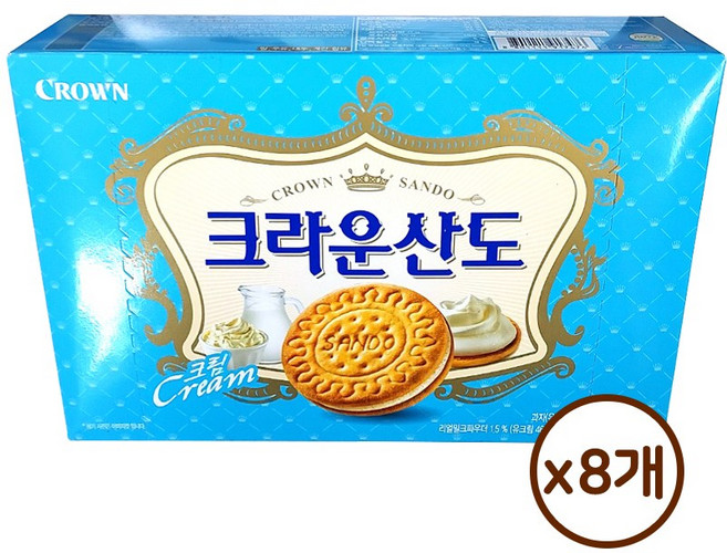 크라운산도 크림, 323g, 8개