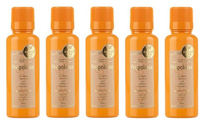 프로폴린스 가글 여성이 좋아하는 순한 가글 눈으로 보이는 찌꺼기제거 효과 구강청결 구취 입냄새 제거 150ml 휴대용 5병, 5개