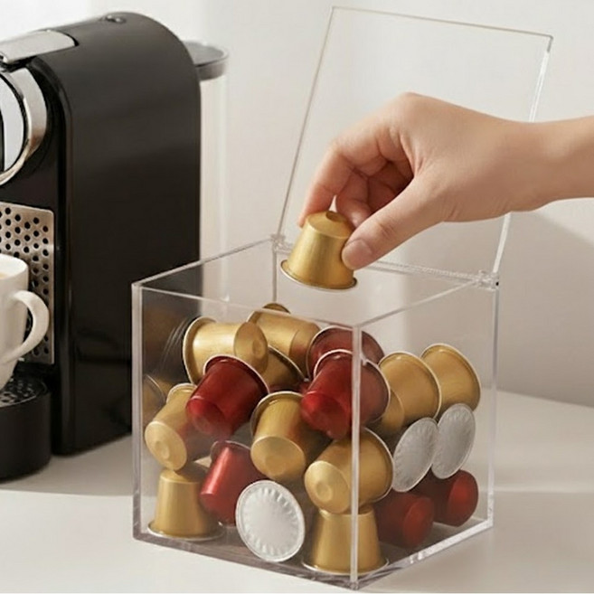잇어스홈 아크릴 커피캡슐 보관함, 1개, 투명