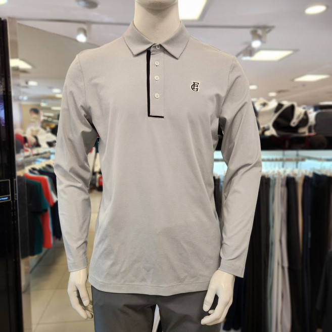 팬텀 남성 자가드 카라 긴팔 티셔츠 211C1TO001