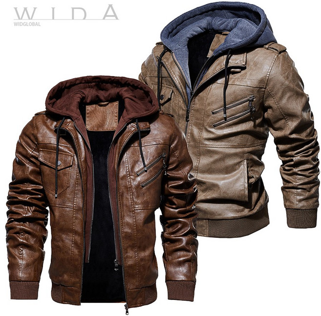 제이피엠 후드 레더점퍼 가죽자켓 PU 라이더자켓 봄 가을 점퍼 캐주얼 아우터 [이월상품 60% off ]