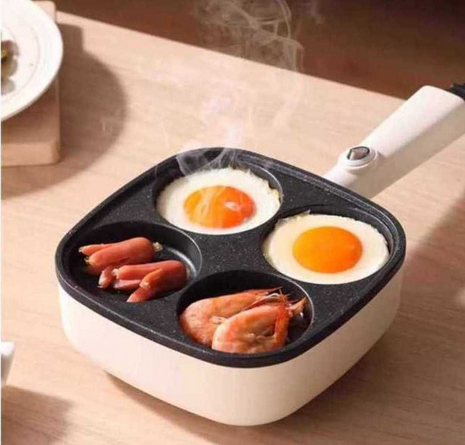 4구 전기 계란 후라이팬 팬케이크 쿠커, 4구팬