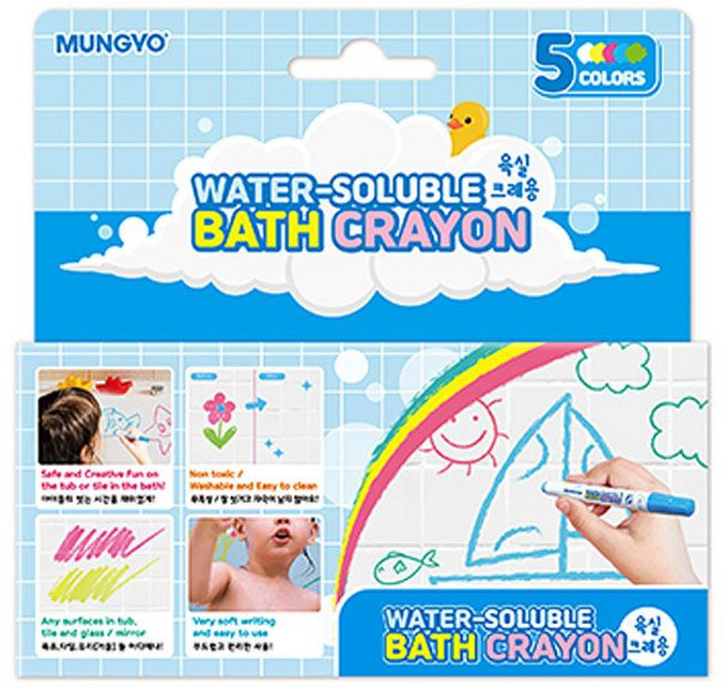 문교 욕실크레용 5색 크레파스 유아 초등 그림 색칠놀이 크레용, 단품, 상세페이지 참조