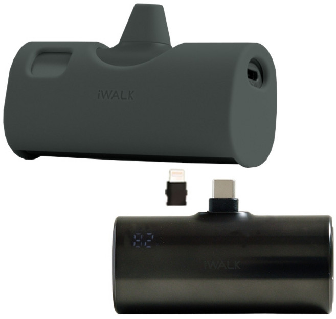 iWALK TWINS 雙頭直插式行動電源 5000mah, 午夜黑, LPX001