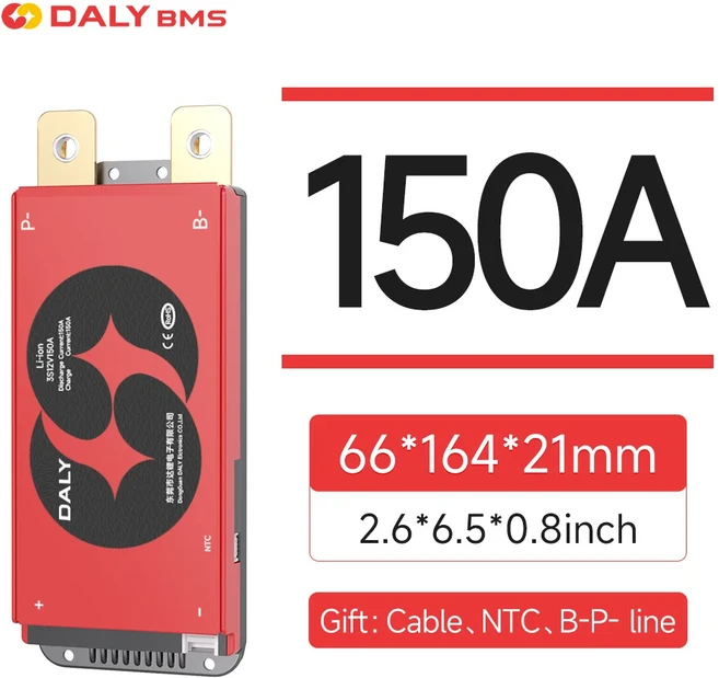 DALY BMS 리튬이온 10S 36V 48V LFP (NTC 포함) 15A 20A 하드웨어, 13 Lifepo4 4S 12V, 01 CHINA, 06 150A NTC