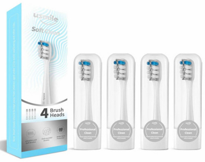 유스마일 정품 음파 전동칫솔 전용 스마트 소프트 클린 PRO03 리필 칫솔모 (4개입), 1개