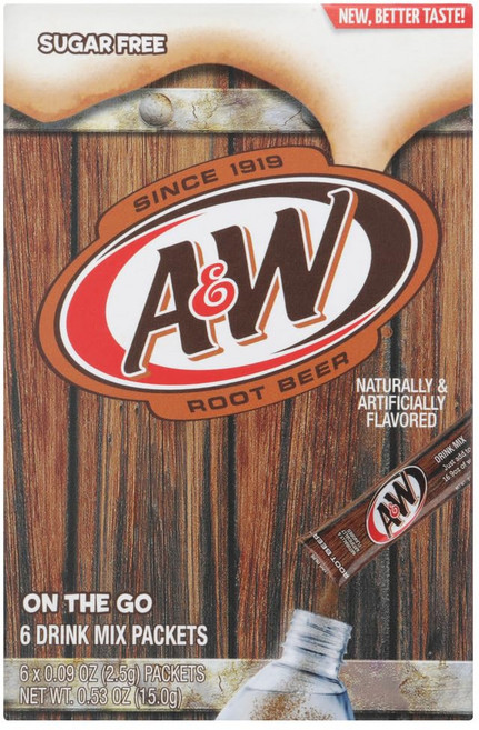 A&W 루트 비어 무설탕 음료 믹스 6팩, 6개, 1ml