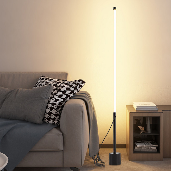 ALLILIO LED 거실 침실 스탠드 조명 심플 창의성 장스탠드 눈보호, 블랙 100cm