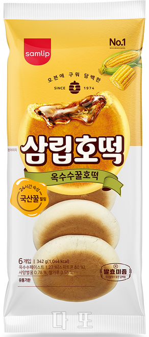 삼립 옥수수꿀호떡 4봉 (6입*342g) 삼립빵, 342g, 4개