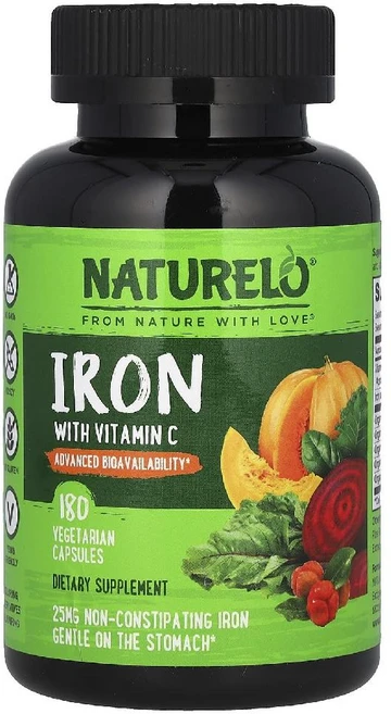 NATURELO 내추렐로 비타민C 함유 철분 베지 캡슐 180정, 1개 - 쿠팡