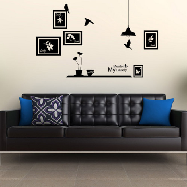 큐데코 셀프인테리어 포인트스티커, 모던갤러리-2 - 블랙