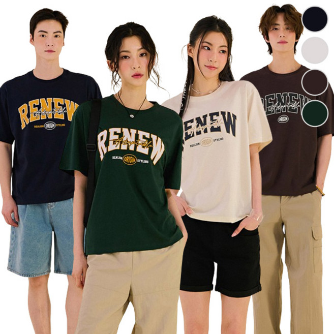 [체이스컬트] (본사직영)공용 FRONT WORD 그래픽 반팔 T-SHIRT4Color