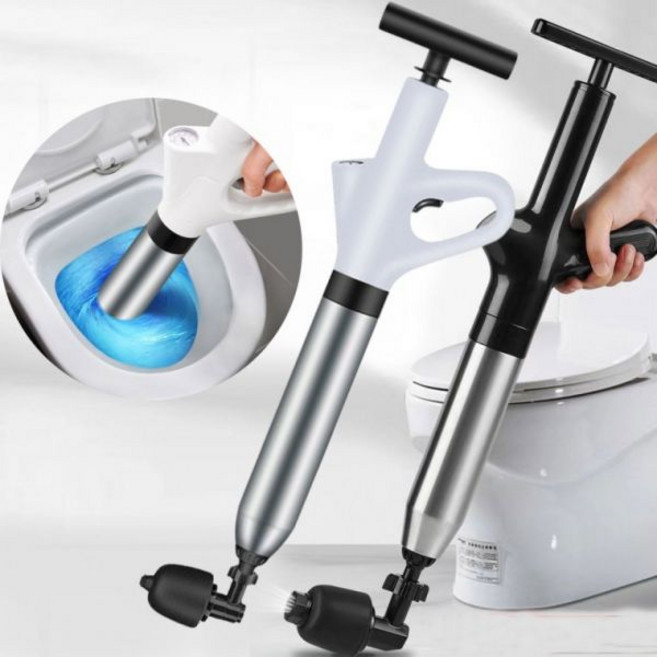 배수구뚫림 초강력 스텐 파워 변기건 펌프 일체형 변기펌프 뚫어뻥, 스텐 펌프일체형 파워건세트(블랙), 상세페이지 참조