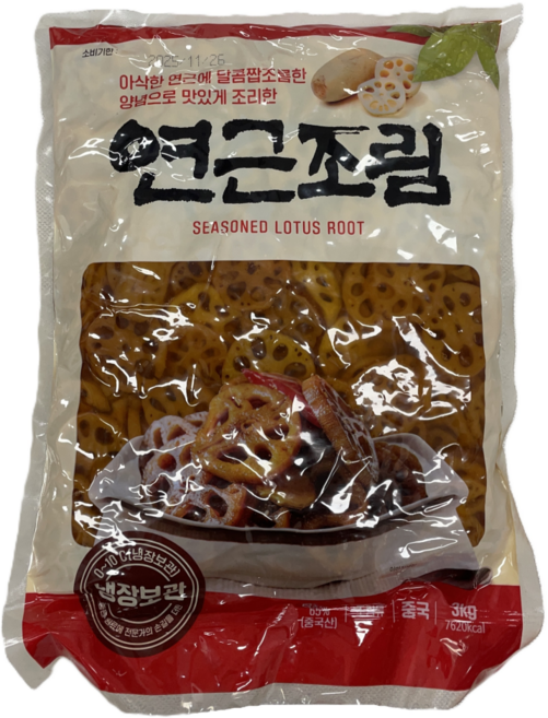 연근조림 3kg 항아리반찬 업소용 대용량 식당 반찬 밑반찬, 1개