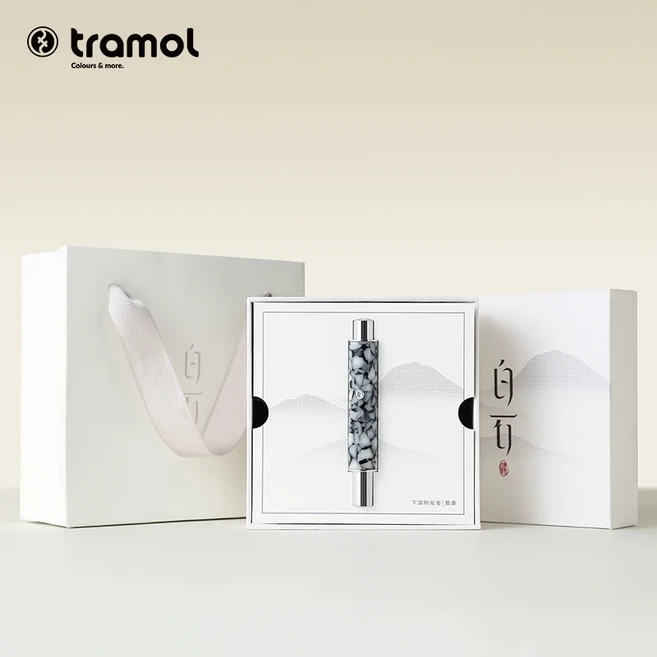 서예 연습을 위한 Tramol 만년필 선물 상자 세트- T325-1 이리듐 펜촉 수지 배럴 비탄소 잉크 방광, 01 Shiraishi gift box, 01 domestic nib EF