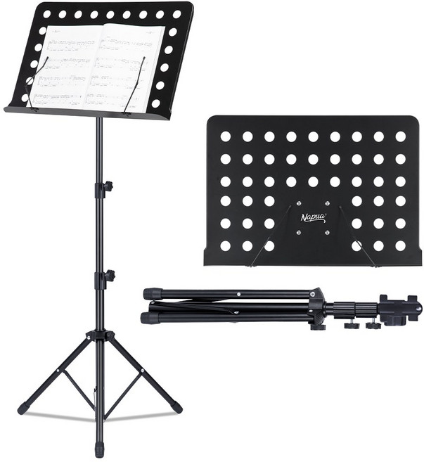 나푸아 NUS20 와이드 휴대용 악보 보면대 스탠드 거치대 지휘자 악보대, NUS20 블랙, 1개