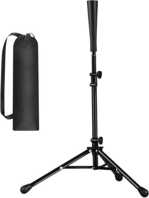 GAPINO 야구 소프트볼 배팅 받침대 티볼 거치대, 블랙, 1개