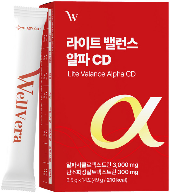 웰베라 라이트 밸런스 알파 CD 레몬맛 분말 알파씨디 알파시클로덱스트린, 1개, 49g