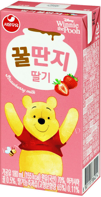 서울우유 딸기 꿀딴지, 180ml, 2개