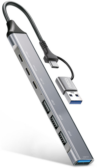코시 듀얼 커넥트 USB 3.0 슬림 메탈 멀티허브 4포트 7포트 C타입 / A타입