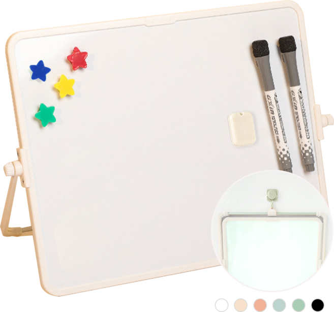 하루아즈 양면 미니 화이트보드 탁상용 벽걸이용 미니칠판 자석 메모보드, 화이트