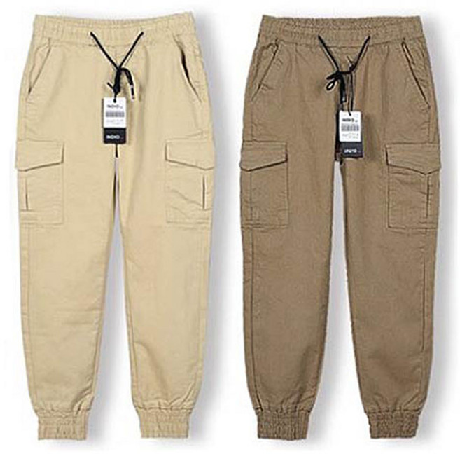 워싱 스판 카고 포켓 조거 밴딩 팬츠