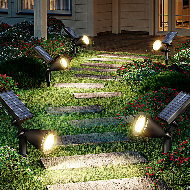 태양광 후드등 태양열 투광등 수목투사등 나무 화단 정원등 조명 H72H - Pro, 노란빛