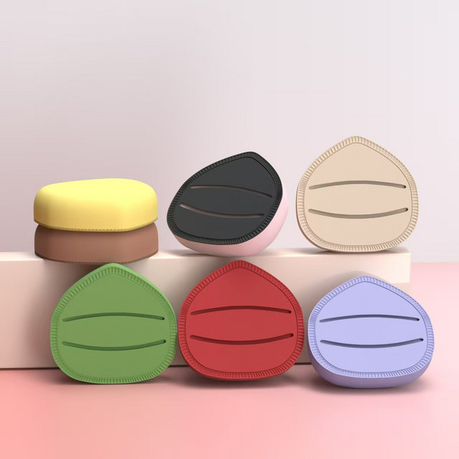 피치 핑크 퍼프는 물에 적시면 커지는 쿠션 퍼프 마시멜로우 퍼프 초소프트 베이스 메이크업 전용 퍼프 건식 및 습식 겸용., 맨몸으로, 무작위 색상