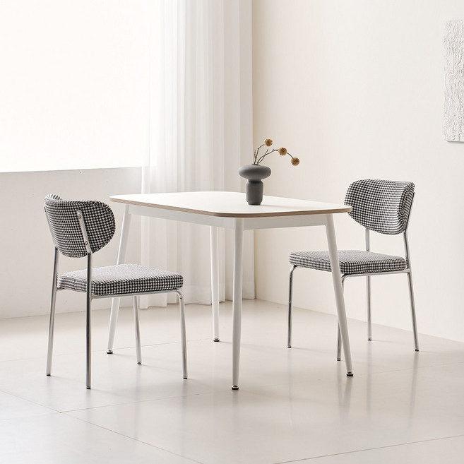 상도가구 더메종 화이트 2인용 식탁세트 (1200식탁 1개+데이체어 2개), 체크