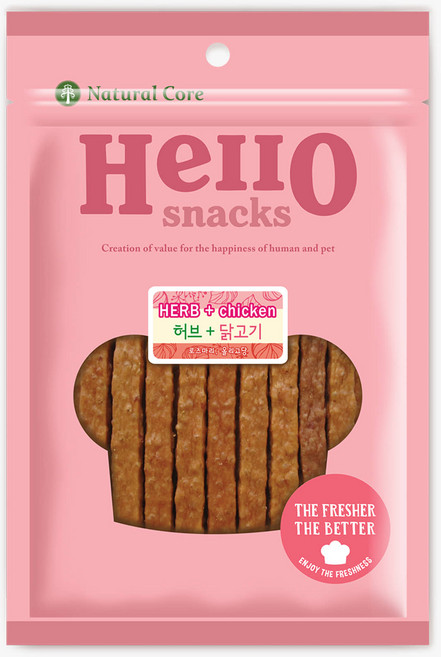 네츄럴코어 헬로스낵 강아지간식, 허브 + 닭고기 혼합맛, 90g, 1개