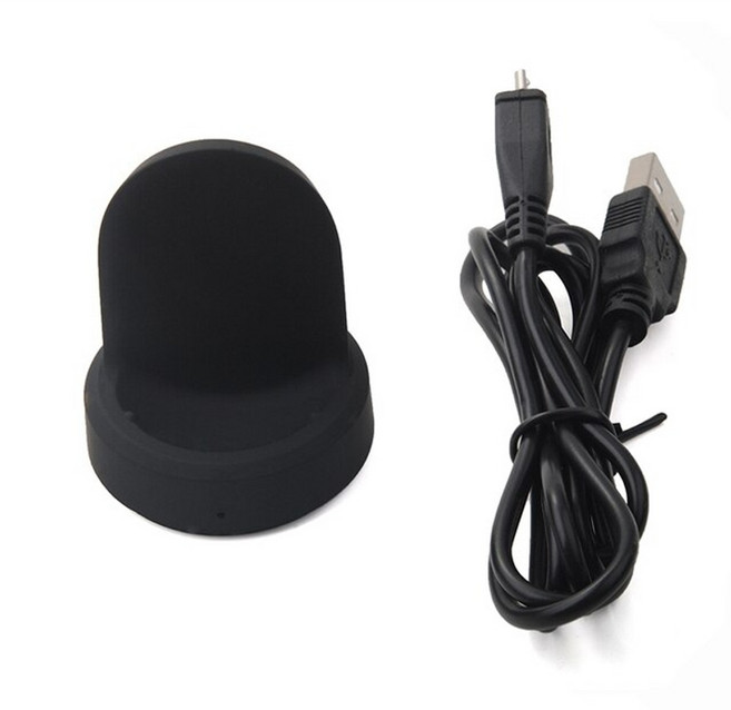 호환 충전기 삼성 기어 s3s2 프론티어 워치 용 무선 고속 삼성 갤럭시워치 s2s3 46mm42mm 충전 용 충전 케이블, 검은색, 검은색, 1개