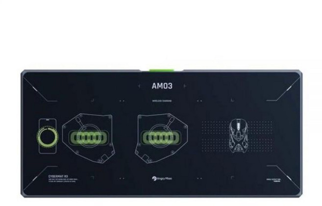 Angry miao 무선 충전 마우스 패드 고속 무선 충전 영역이 있는 대형 RGB 게이밍 책상 매트 사무실 및 게임을 위한 확장 미끄럼 방지 마우스 패드 내구성 있는 방, Angry miao 무선 충전 마우스 패드, 고속 무선