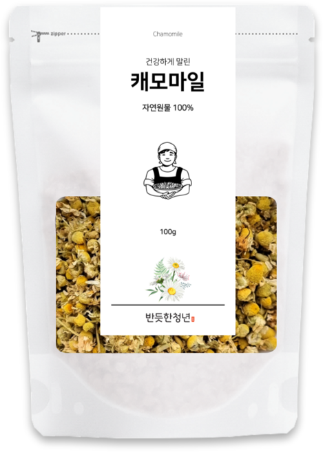 반듯한청년 캐모마일 원물티 허브 꽃 차 리필팩, 100g, 1개입, 1개